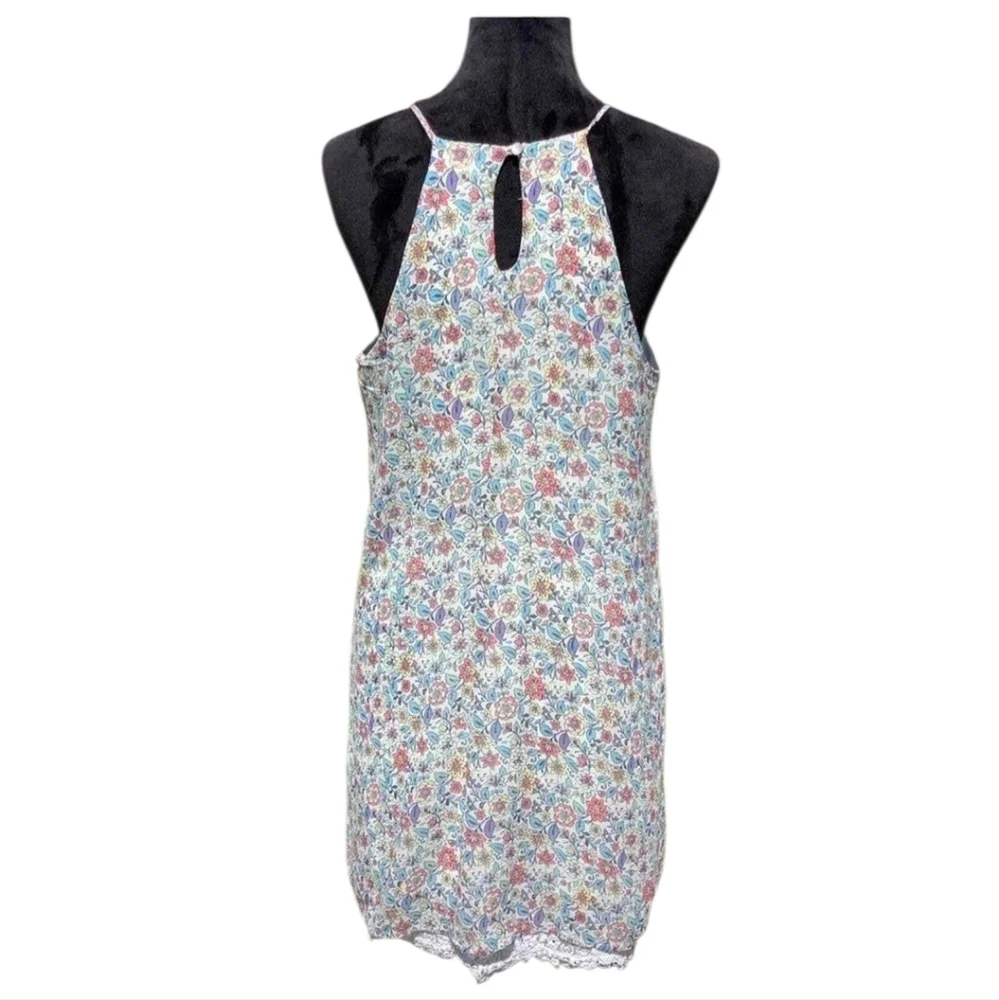 Love Reign Floral Mini Dress - Multicolor Lining Lace Trimmed Lrg Pastels